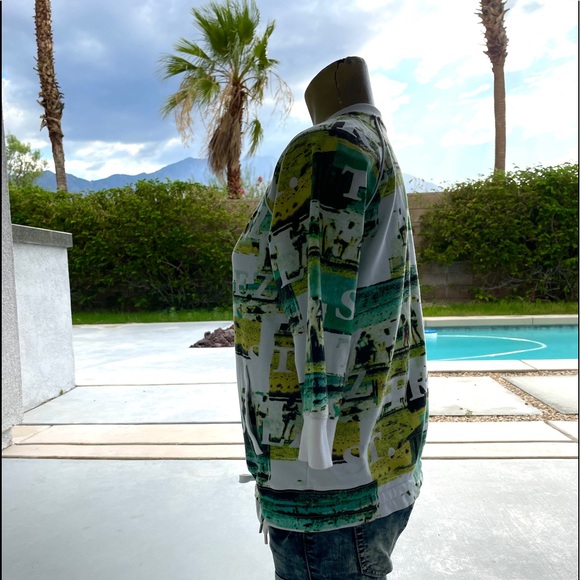 ONQUE Casuals ST. TROPEZ Postcard Print JACKET With RHINESTONE Zipper Medium - Picture 11 of 16